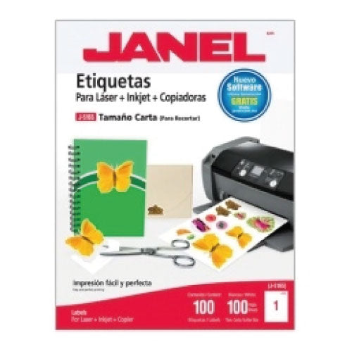 Etiqueta Janel 109 Laser 216 X 279 100 Hojas con 100 piezas