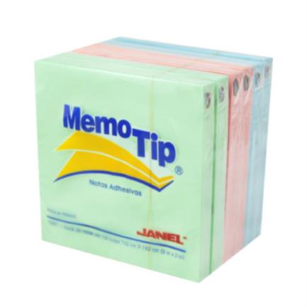 Notas Adhesivas Janel Memo Tip Pastel 3x3 100 hojas con 6 piezas