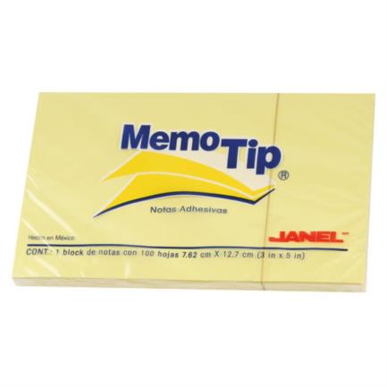 Notas Adhesivas Janel Memo Tip 3x5" con 6 blocks de 100 hojas cada uno