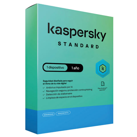 Antivirus Kaspersky Standard · licencia en caja · Licenciamiento para empresas · fastco