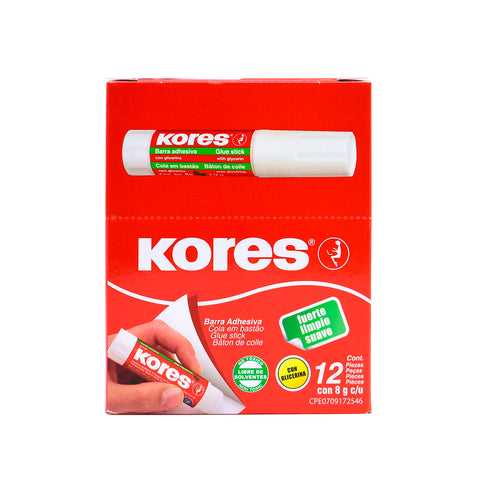 Lápiz adhesivo Kores 8 g con 12 piezas