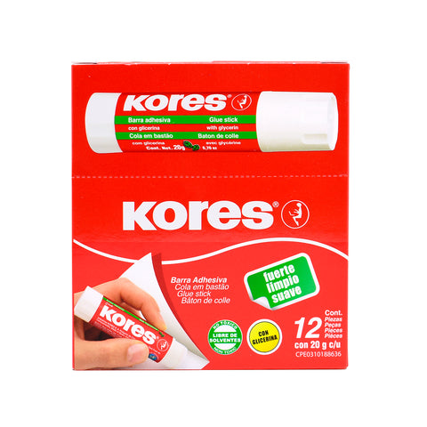 Lápiz adhesivo Kores 20 g con 12 piezas
