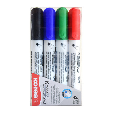 Marcador Kores para Pizarrón Blanco con 4 Colores