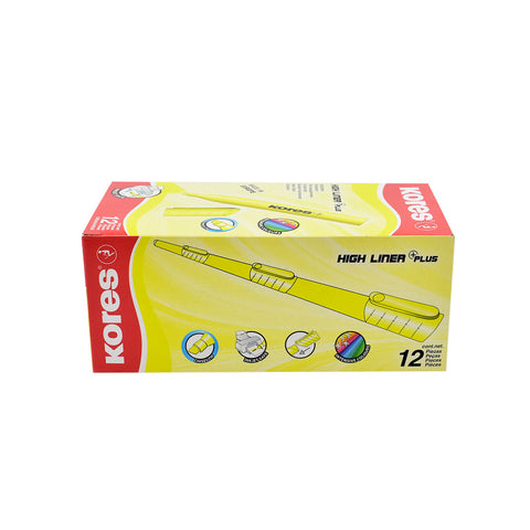 Resaltador Kores K-marker XH12 con 12 piezas Amarillo