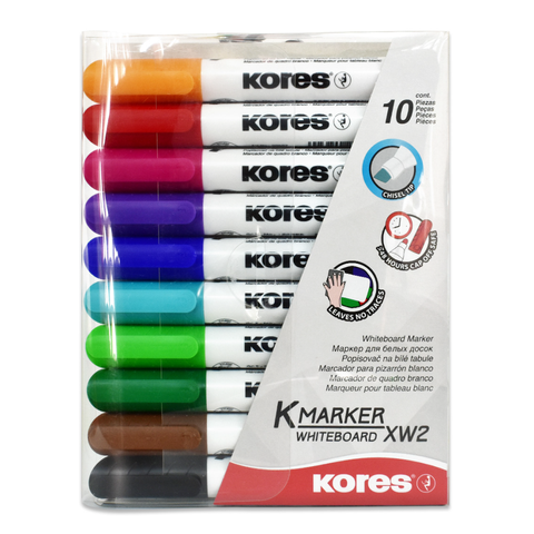 Marcador para pintarron Kores Estuche con 10 colores