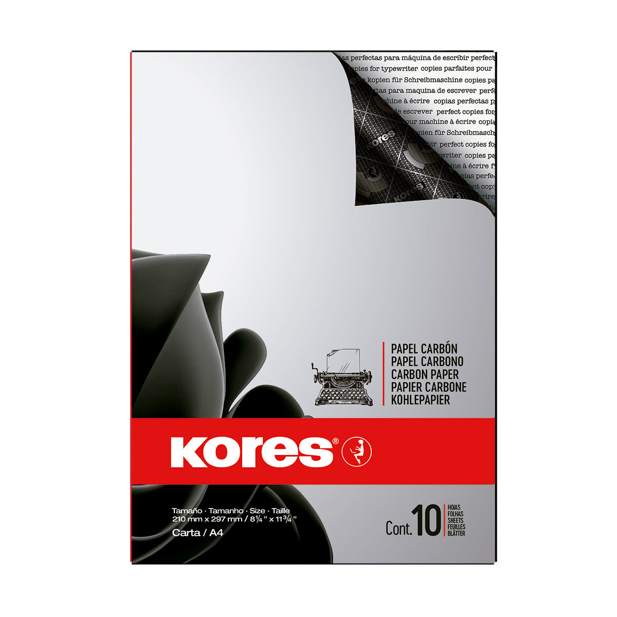 Papel Carbon Kores Typo A4 con 100 Hojas