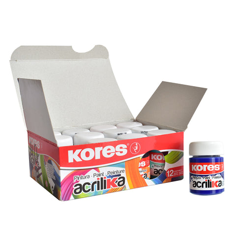 Pintura Acrílica Kores 20 Ml con 12 Botes Azul