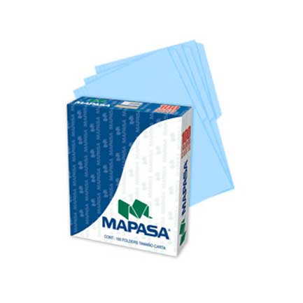 Folders Mapasa Carta con 100 piezas Azul