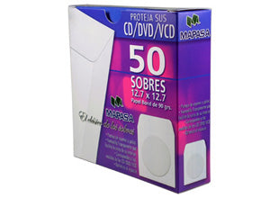 Sobre Mapasa CD 12.7x12.7cm Color Blanco con 50 piezas