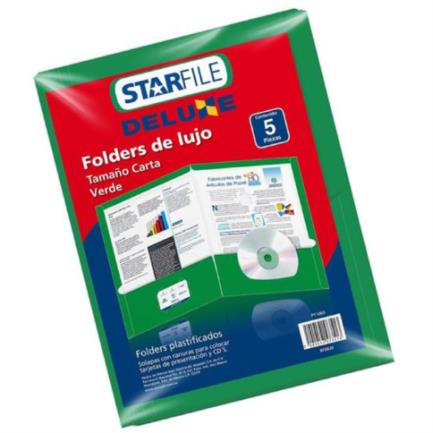 Folder Mapasa Deluxe Carta 24x30 Color Verde con 5 piezas