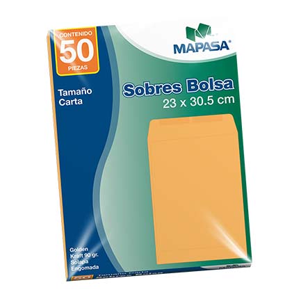 Sobre Bolsa Mapasa Panuco Carta 10 Bolsas con 50 piezas