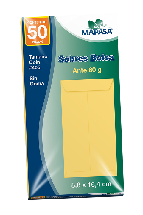 Sobre COIN Ante Mpasa 42KG Pegue al Centro Solapa Engomada 8.8x16.4cm 20 paquete con 50