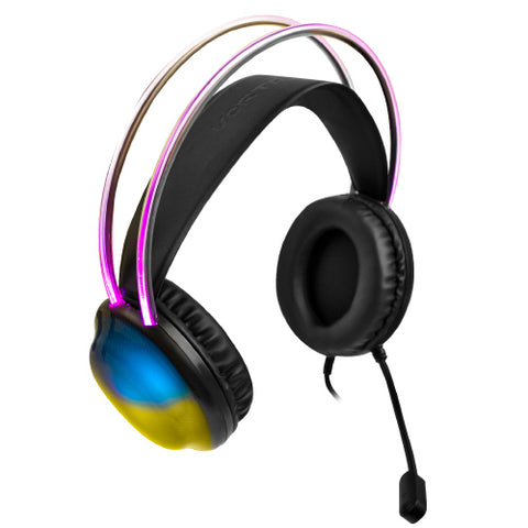 Diadema Gamer Perfect Choice Transparente RGB Helumo ANC 1.8m Alámbrico para empresas · fastco