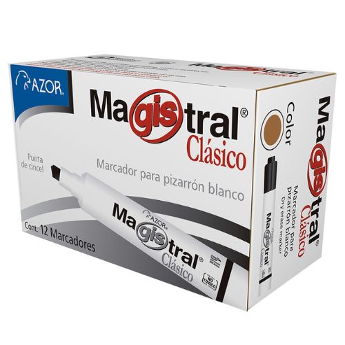 Marcador Magistral para Pizarrón con 12 piezas Café