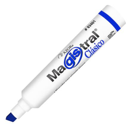 Marcador Magistral Clásico Plástico Pizarrón Blanco con 12 piezas Azul