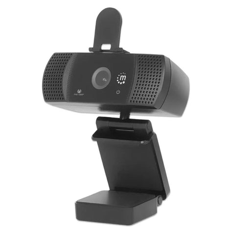 Camara Web Manhattan Full HD USB Rotacion 360 Negra para empresas · fastco