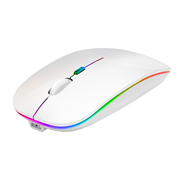 Mouse Nextep Inalámbrico Recargable Delgado/Silencioso RGB 1600 dpi Color Blanco · fastco