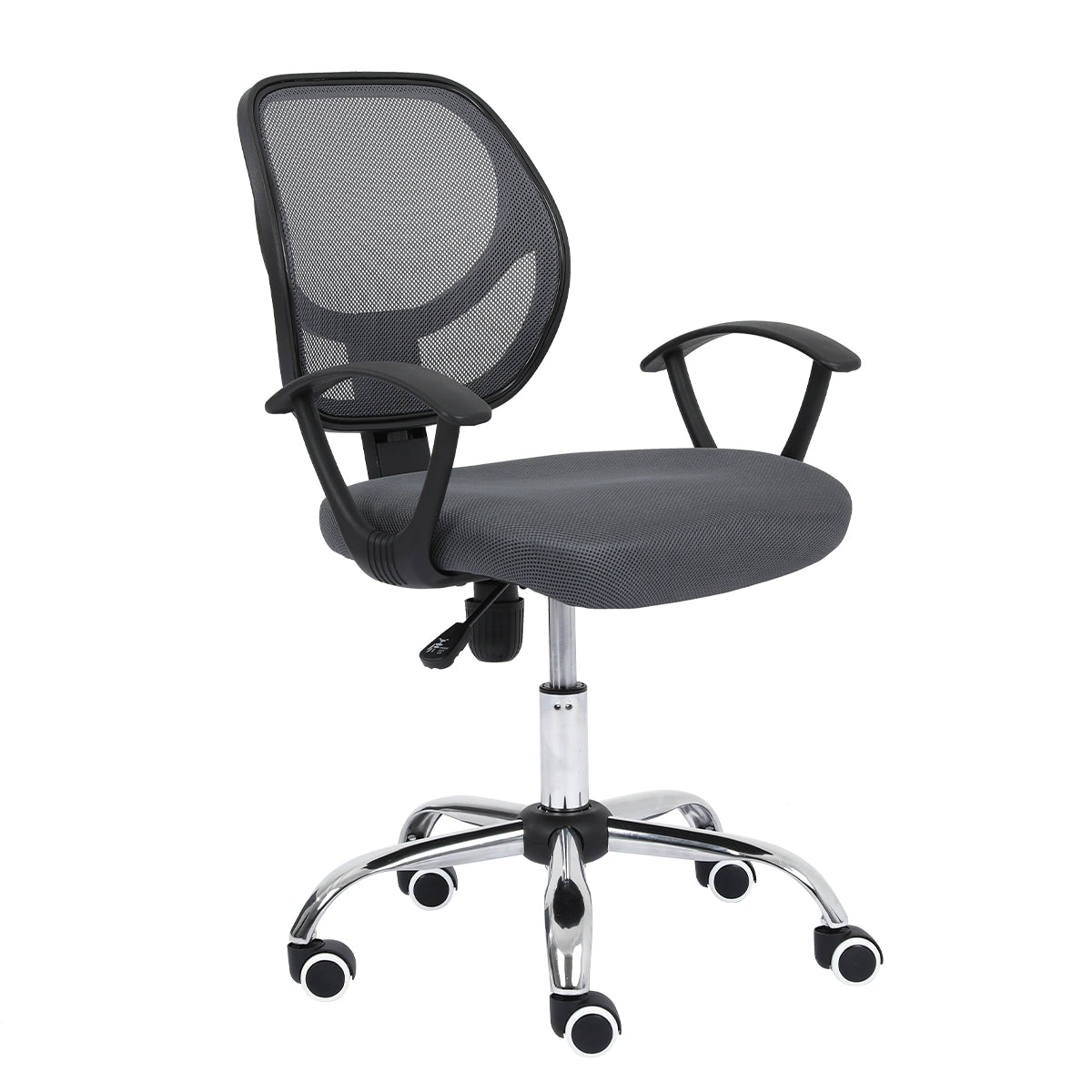 Silla Secretarial Nextep de Altura Ajustable Tela Gris Base Giratoria