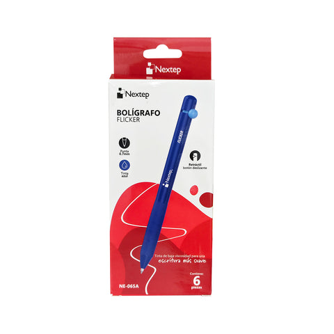 Bolígrafo Nextep Flicker 0.7mm con 6 piezas Azul