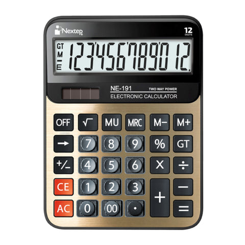 Calculadora Nextep 12 Dígitos Gran Escritorio Solar/Bateria