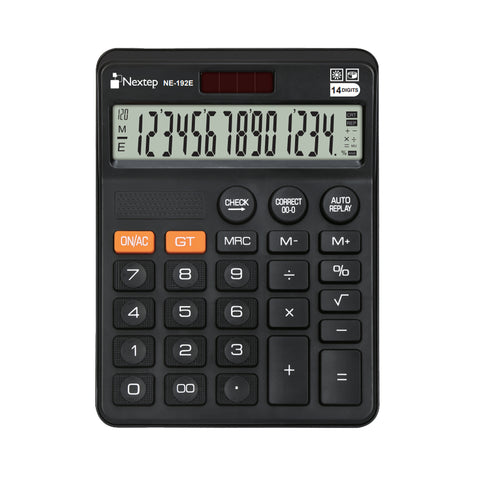 Calculadora Nextep 14 Dígitos Pantalla Grande Escritorio Solar/Bateria Funcion Revisar