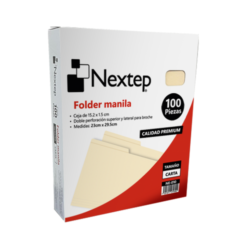 Folder Nextep Económico Carta Manila con 100 piezas