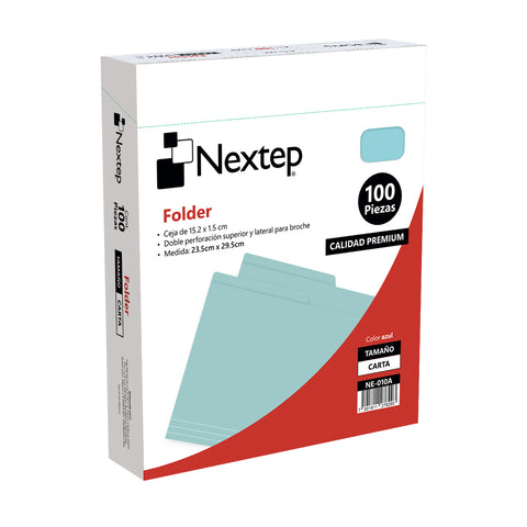 Folder Económico Nextep Carta Azul con 100 piezas
