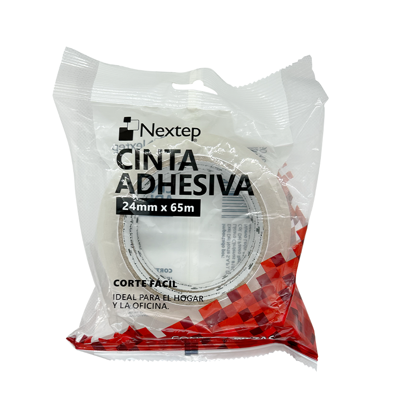 Cinta Adhesiva Nextep Corte Fácil 24mm x 65 m Bolsa con 2 Piezas