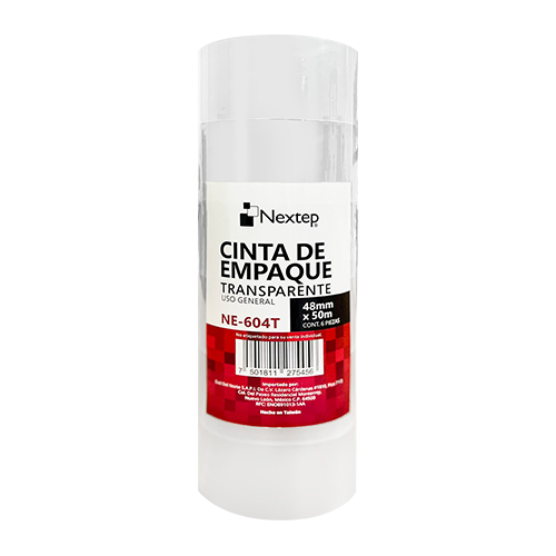 Cinta Empaque Transparente Nextep Uso General 48mm x 50 m con 6 piezas