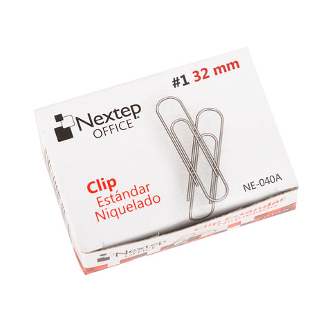 Clip Nextep Estándar Niquelado #1 32mm con 10 100 Clips cada uno