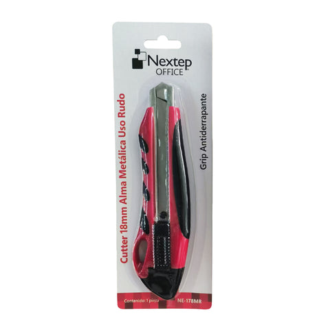 Cutter Plástico Nextep Uso Rudo Navaja 18mm Alma de Metal