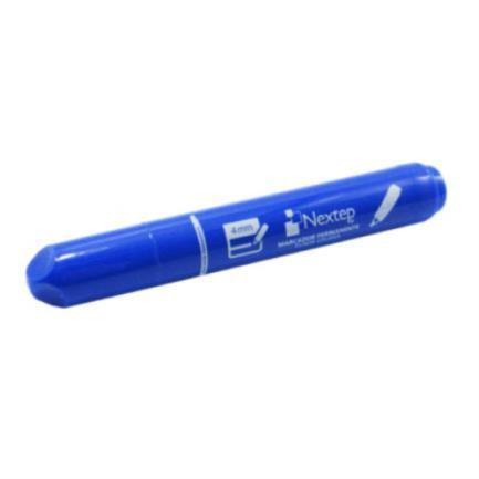 Marcador Nextep Permanente Punta Gruesa Cincel 4mm con 12 piezas Azul