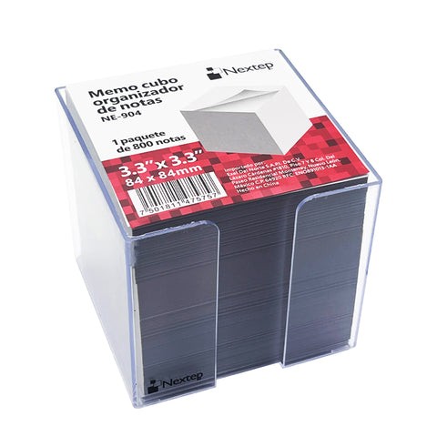 Memo Cubo Nextep Organizador de Notas 3.3x3.3" Paquete con 800 Notas