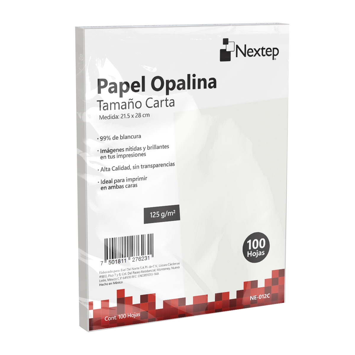 Papel Nextep Opalina Blanca con 100 125 g