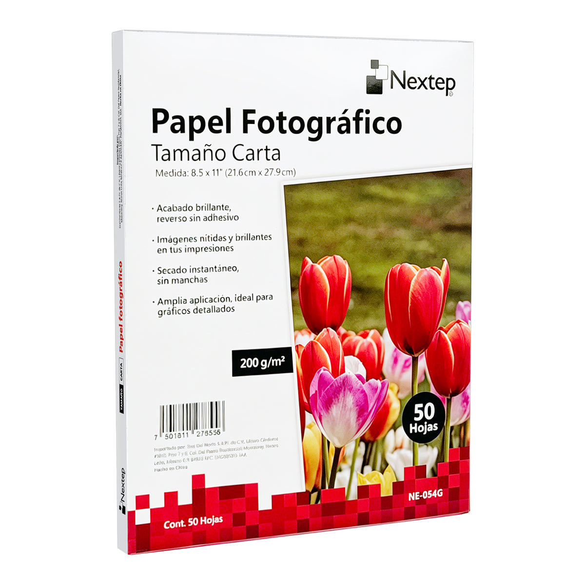 Papel Fotografico Nextep Tamaño Carta 50 Hojas Acabado Brillante 200 g