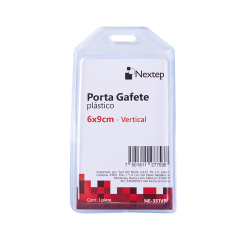 Porta Gafete Plástico Flexible Vertical Nextep 6x9cm con 10 piezas