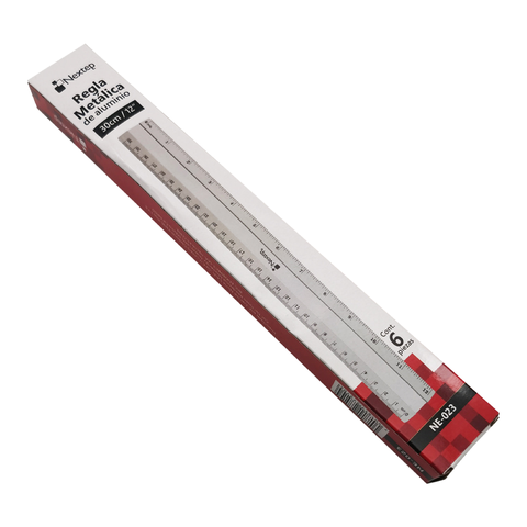 Regla Nextep Metálica de Aluminio 30 cm con 6 piezas