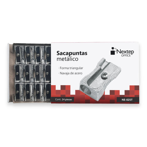 Sacapuntas Nextep Metálico Triangular con 24 piezas