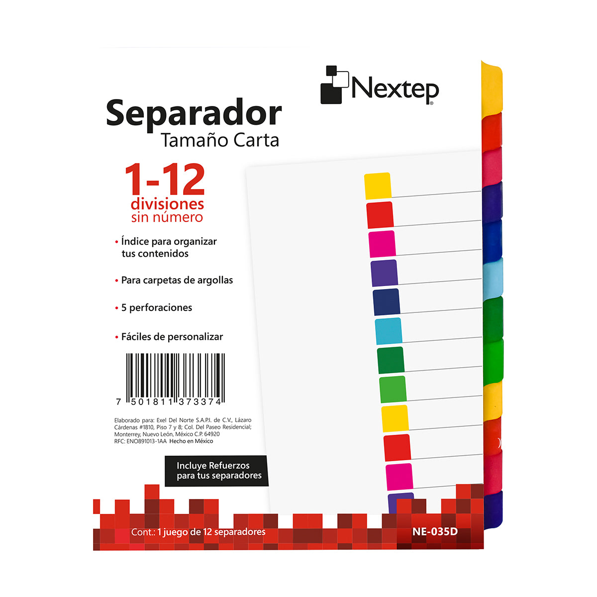 Separador Nextep Económico 12 Divisiones sin Número