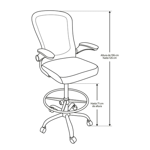 Silla Alta Nextep Descansabrazos Ajustable con Reposapies