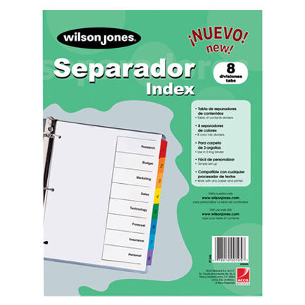 Separador Wilson Jones 8 Divisiones Económico