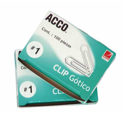 Clip Acco Gotico No.1 Caja con 100 Clips