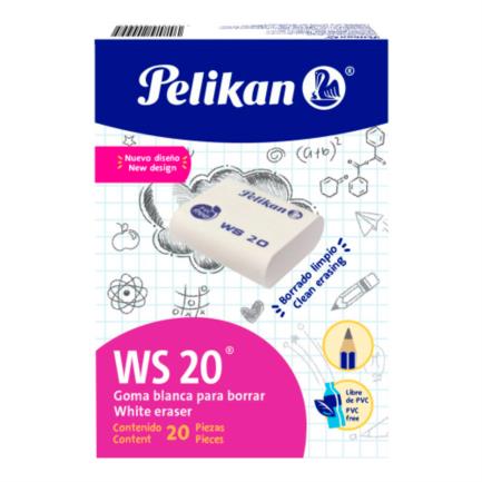 Borrador Pelikan WS-20 Lápiz Blanco con 20 piezas