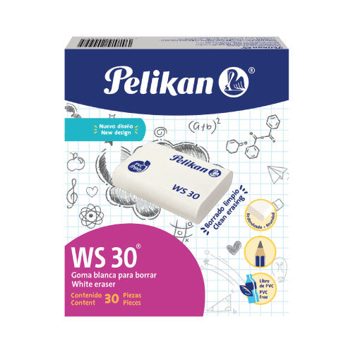 Borrador Pelikan WS-30 Lápiz Blanco con 30 piezas