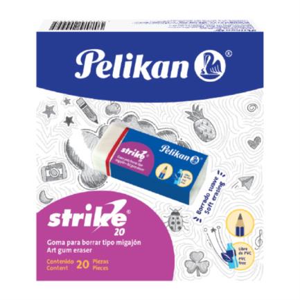 Goma Pelikan de Migajón Strike Caja con 20 piezas