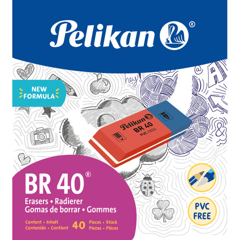 Borrador Pelikan Tipo Plástica Libre de PVC para Borrador de Grafito y Tinta con 40 piezas