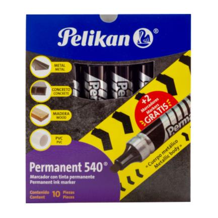 Marcador Pelikan Permanente 540 con 10 piezas Negro