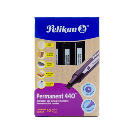 Marcador Pelikan Permanente 440 con 10 piezas Negro
