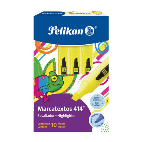 Marcador Resaltador Pelikan 414 con 10 piezas Amarillo