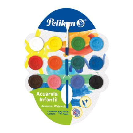 Pinturas Acuarela Pelikan Infantil con 12 Colores